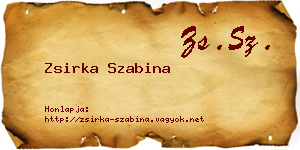 Zsirka Szabina névjegykártya