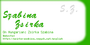 szabina zsirka business card